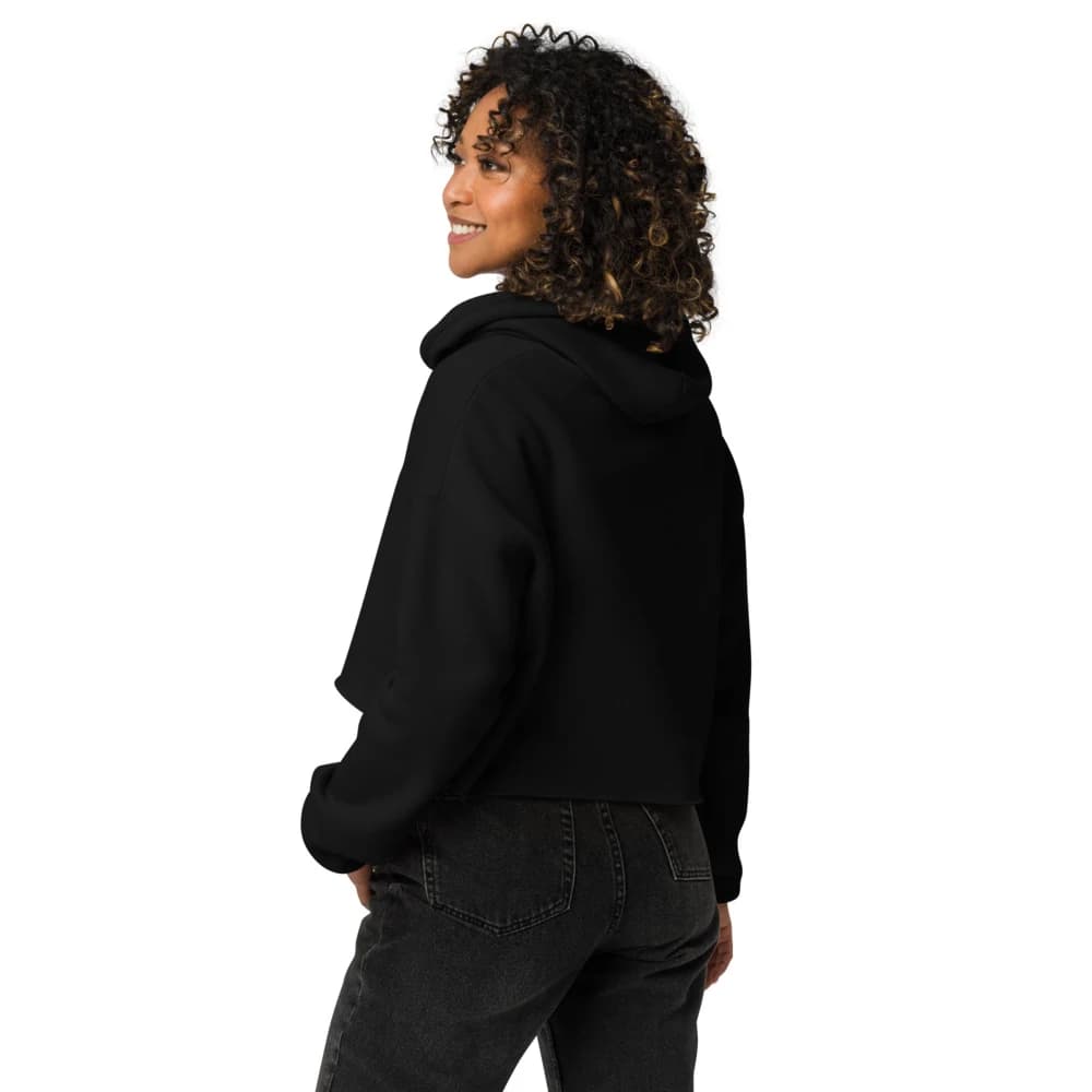 LIMITMOOD Women's Cropped Hoodie - Black back
