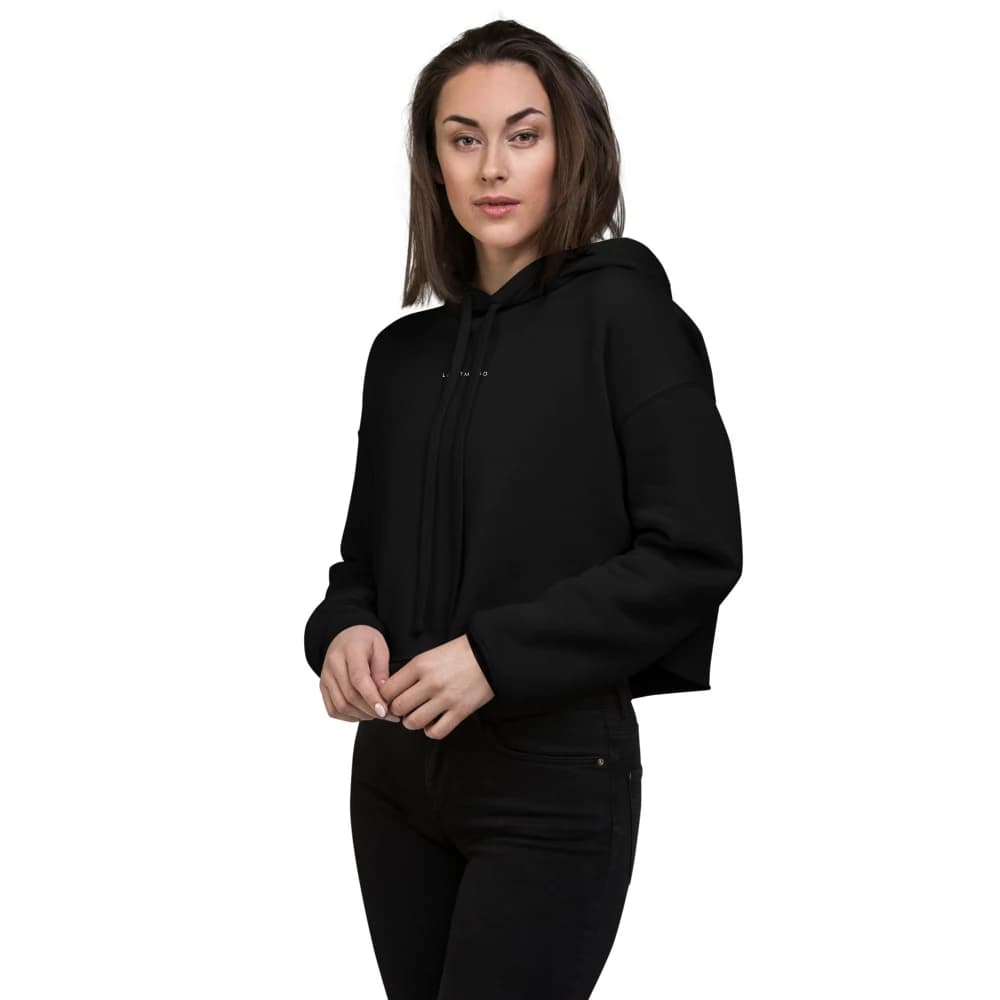 LIMITMOOD Women's Cropped Hoodie - Black